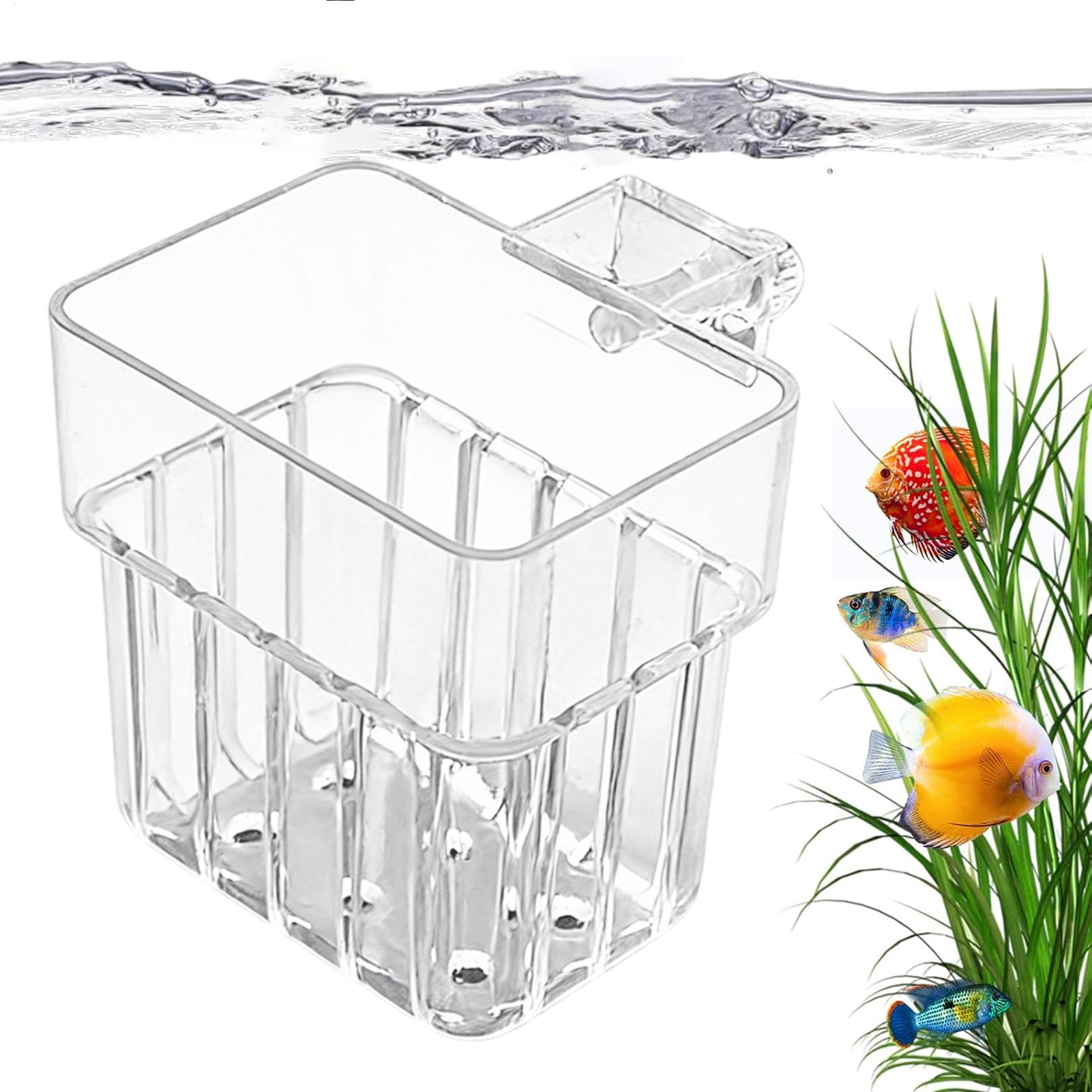 Aquarium Plant Ornament - Transparenter, aufhängbarer Aquarium-Pflanzenhalter für Fischbecken, Hydroponik-System,