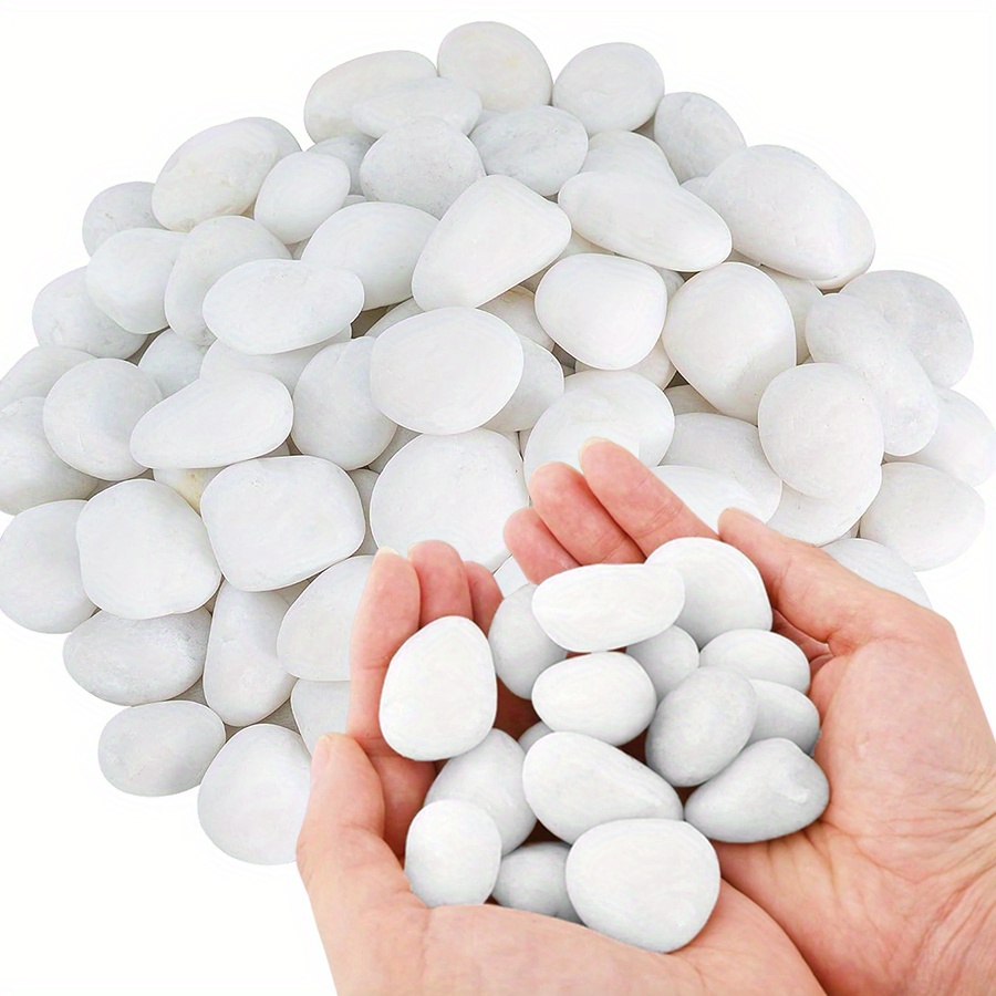 Aquarium Planted Aquarium - 200/400g weiße hochglanzpolierte natürliche Kieselsteine 2-3cm