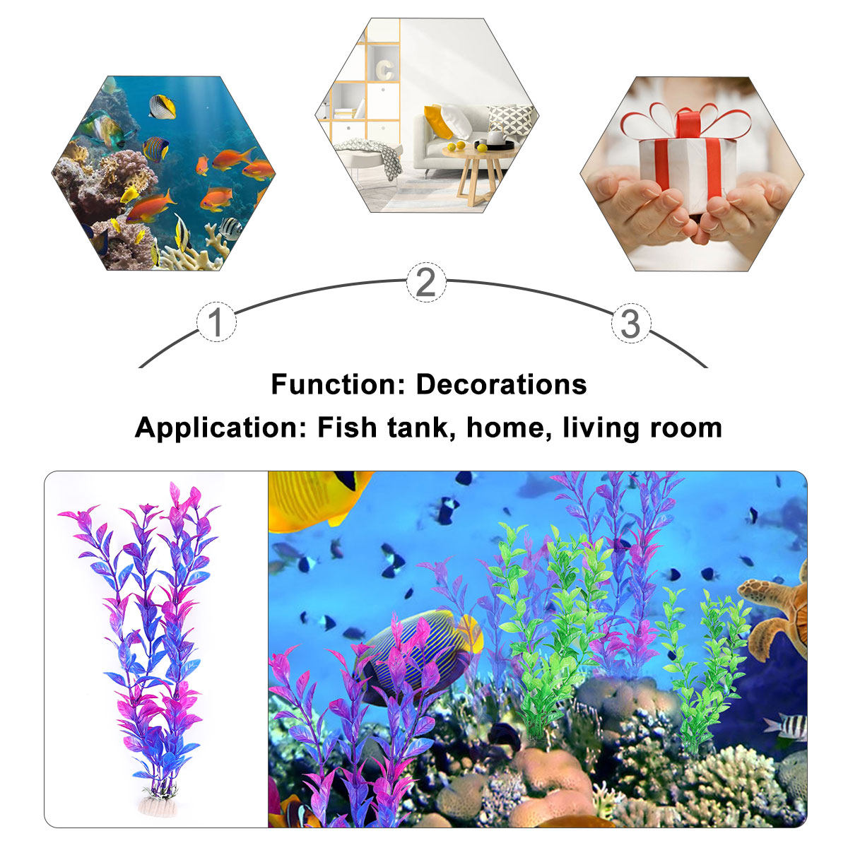 Planted Aquarium Maintenance - 10-teiliges Set Künstlicher Wasserpflanzen für Aquarium-Fischbecken-Dekoration,
