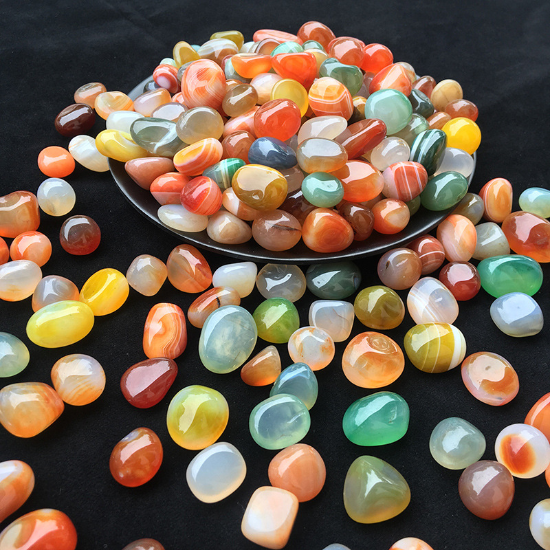 Planted Aquarium Air Stone - Luxuriöse 100 g natürliche Achat-Kristall-Kieselsteine, bunte
