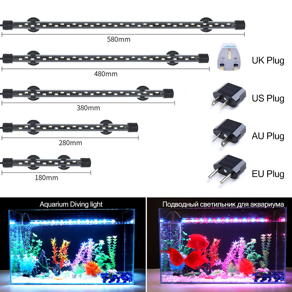 Aquarium Plant Ornament - 90-260V Aquarium Licht LED Wasserdichte Aquarium