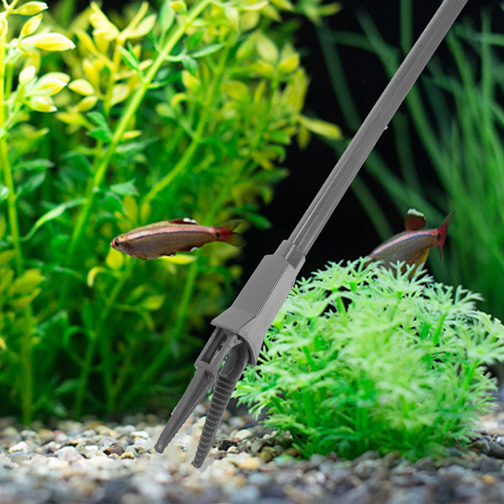 Planted Aquarium Maintenance - 2 Stück Plastik-Aquarium-Pflanzenpinzette, gebogenes ergonomisches Design,